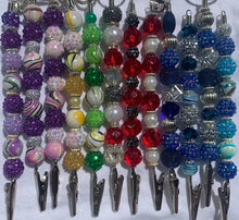 Load image into Gallery viewer, Custom Beaded Alligator Clip w/teeth Card Holder Bracelet Helper (Chocol8's Crafts & Confections) | Custom Creations