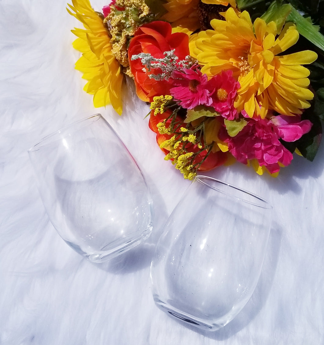 Custom Stemless Acrylic Beverage Drinkware with Vinyl and/or Glitter (Chocol8's Crafts & Confections) | Custom Creations