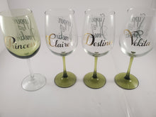 Load image into Gallery viewer, Custom Stemmed Drinkware with Vinyl and/or Glitter (Chocol8&#39;s Crafts &amp; Confections) | Custom Creations
