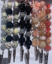 Load image into Gallery viewer, Custom Beaded Alligator Clip w/teeth Card Holder Bracelet Helper (Chocol8&#39;s Crafts &amp; Confections) | Custom Creations
